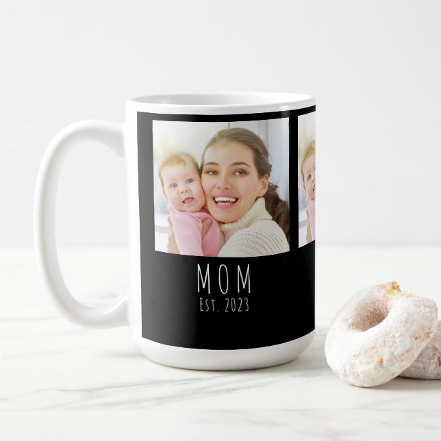 Caneca De Café Mãe Estabeleceu Roteiro Preto 3 Foto  (Com Donut)