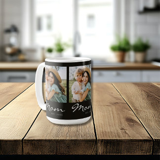 Caneca De Café Mãe Estabeleceu Script Preto 3 Foto
