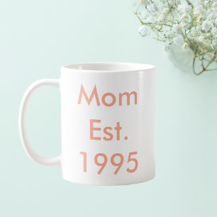 Caneca De Café Mãe Estabelecida Ano Personalizado