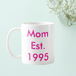Caneca De Café Mãe Estabelecida Ano Personalizado