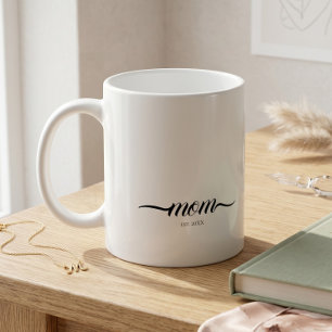 Caneca De Café Mãe Estabelecida Ano Personalizado da Mãe