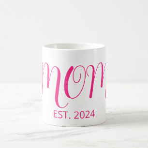 Caneca De Café Mãe Estabelecida Grande Letra Presente de Nova Mãe