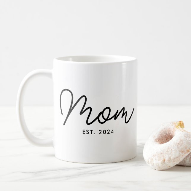 Caneca De Café Mãe Estabelecida Nova Mãe Presente (Com Donut)