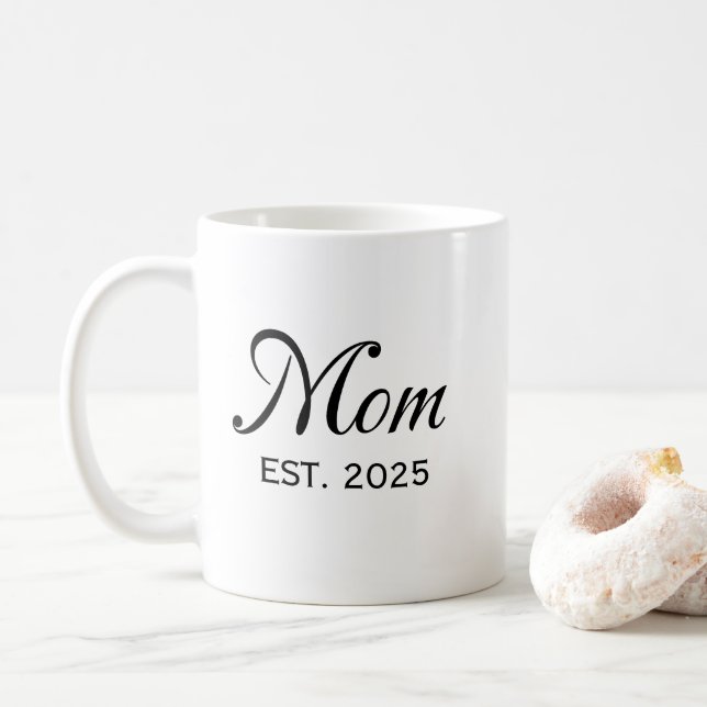 Caneca De Café Mãe Estabelecida Nova Mãe Presente Personalizado E (Com Donut)