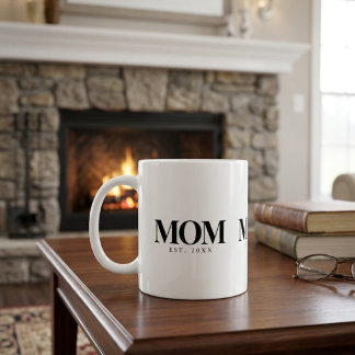 Caneca De Café Mãe Estabelecida Nova Mãe Presente Tipografia Pret
