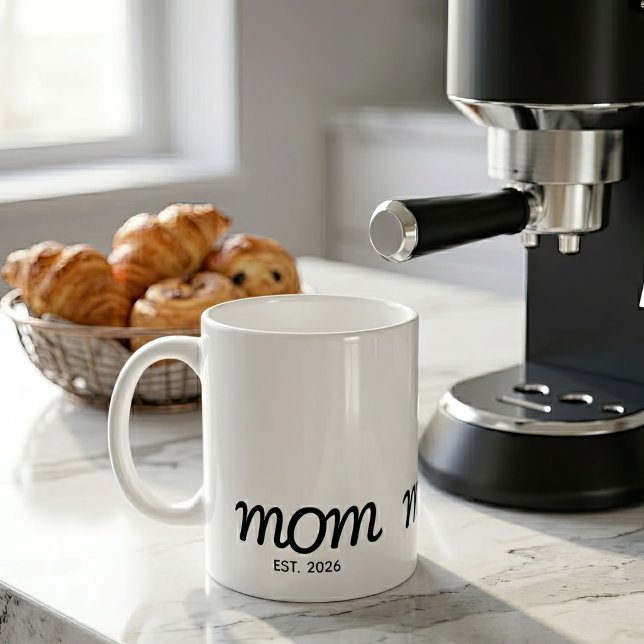 Caneca De Café Mãe Estabelecida Novo Presente de Mãe (Criador carregado)