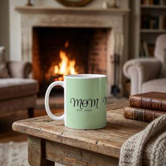 Caneca De Café Mãe Estabelecida Novo Presente de Mãe Rosto Preto