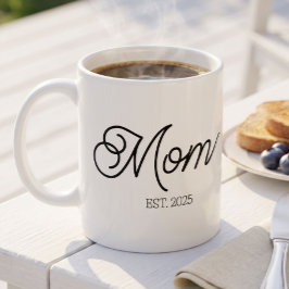 Caneca De Café Mãe Estabelecida Presente Minimalista para Nova Mã