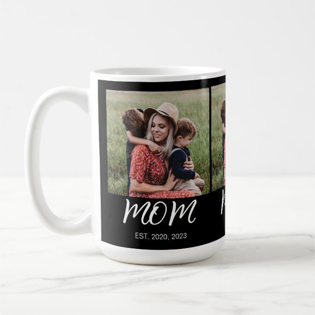 Caneca De Café Mãe Estabelecida Roteiro Preto 3 Foto (Esquerda)