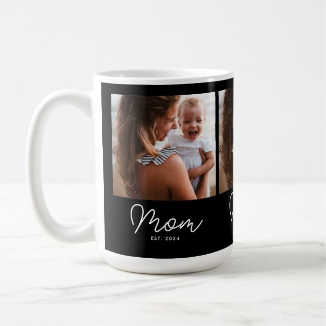 Caneca De Café Mãe Estabelecida Roteiro Preto 3 Foto (Esquerda)