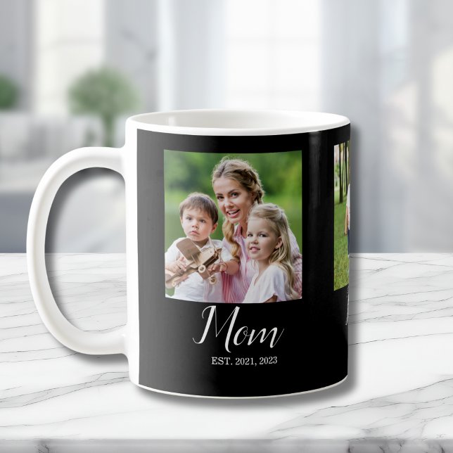 Caneca De Café Mãe Estabelecida Roteiro Preto 3 Foto (Criador carregado)