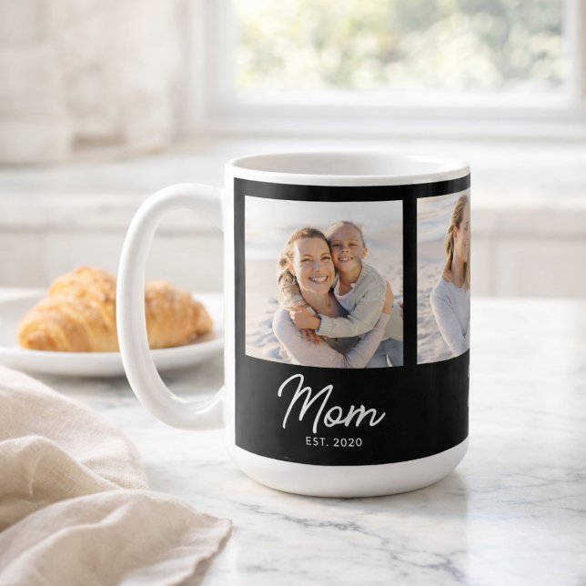 Caneca De Café Mãe Estabelecida Roteiro Preto 3 Foto (Criador carregado)