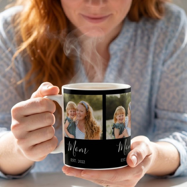 Caneca De Café Mãe Estabelecida Roteiro Preto 3 Foto (Criador carregado)