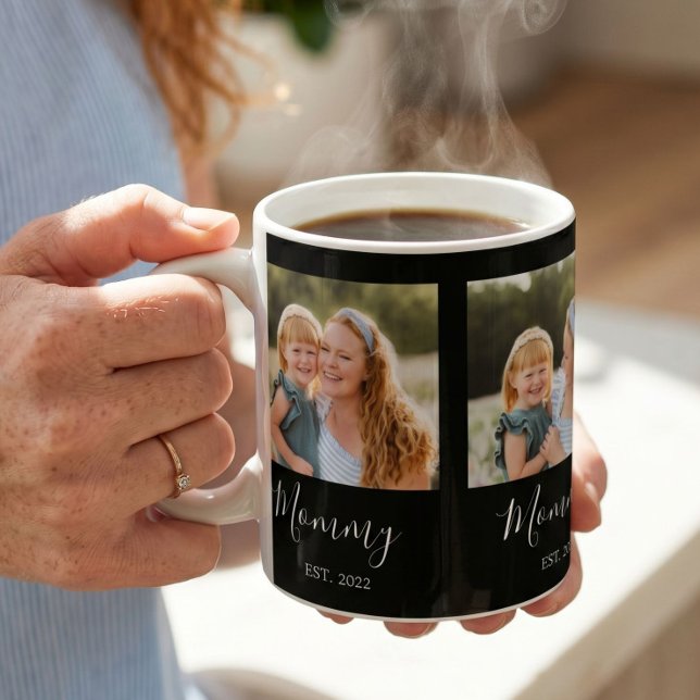 Caneca De Café Mãe Estabelecida Roteiro Preto 3 Foto (Criador carregado)