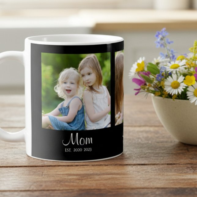 Caneca De Café Mãe Estabelecida Roteiro Preto 3 Foto (Criador carregado)