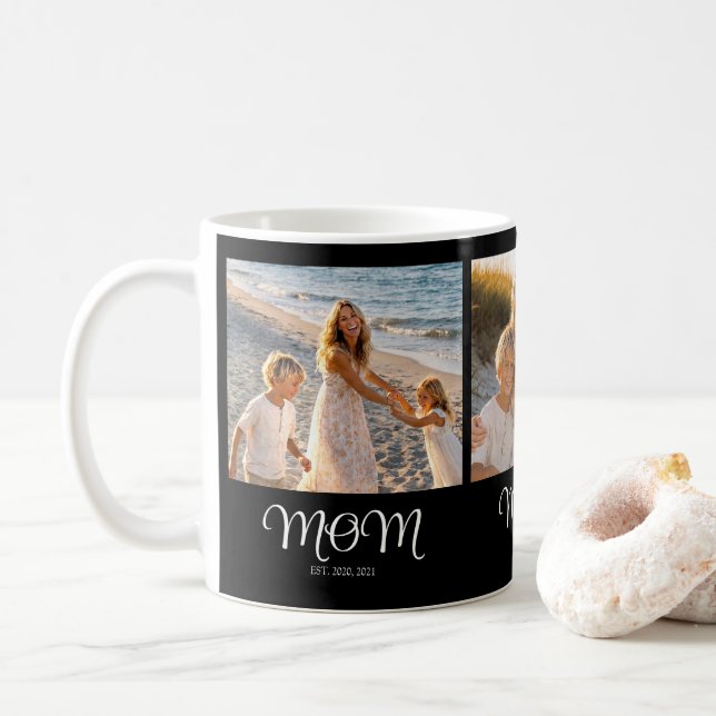 Caneca De Café Mãe Estabelecida Roteiro Preto 3 Foto (Com Donut)