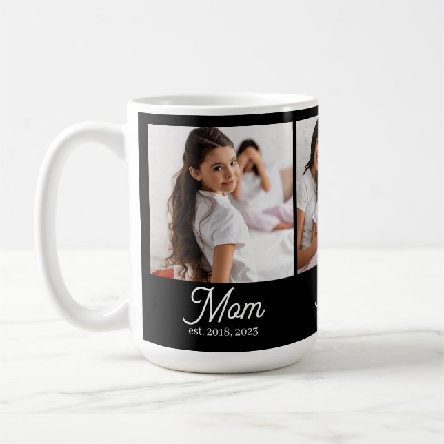 Caneca De Café Mãe Estabelecida Roteiro Preto 3 Foto (Esquerda)