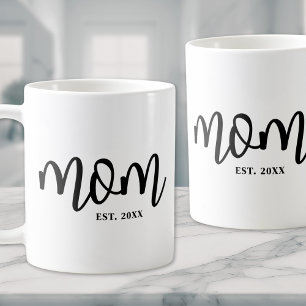 Caneca De Café Mãe Estabelecida Roteiro Preto Mãe