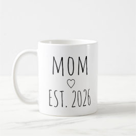 Caneca De Café Mãe Estabelecida Tipografia de Ano Personalizável