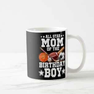 Caneca De Café Mãe Estrela do Menino de Aniversário Sketll Futebo