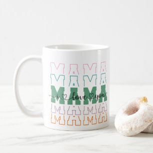 Caneca De Café Mãe Feliz dia de as mães de padrão