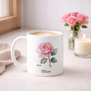Caneca De Café Mãe Flor de Nascimento de Junho Rosa
