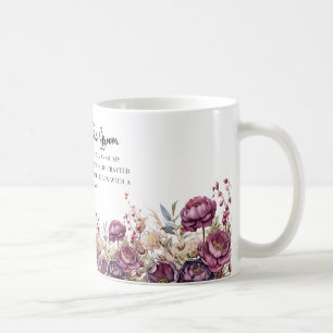Caneca De Café Mãe Floral Burgundy Da Mug De Groom