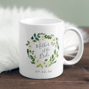 Caneca De Café Mãe floral da grinalda do alabastro da noiva