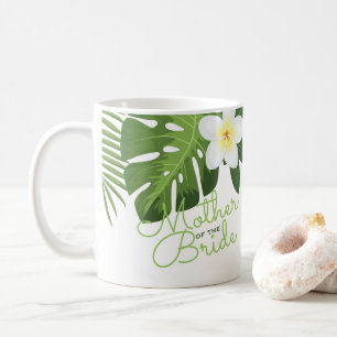 Caneca De Café Mãe floral das folhas de palmeira tropicais da