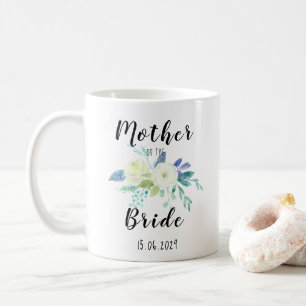 Caneca De Café Mãe Floral de Watercolor da Noiva Personalizada