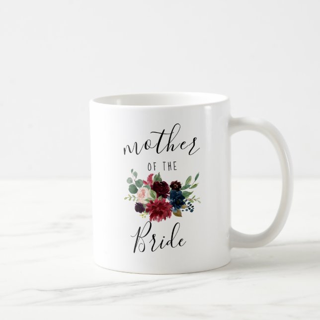 Caneca De Café Mãe Floral Rosa-Marinho Burgundy do Presente Bride (Direita)