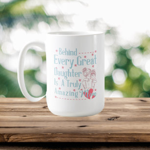 Caneca De Café Mãe fofa poema da filha adiciona monograma