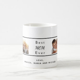 Caneca De Café Mãe foto branca preto