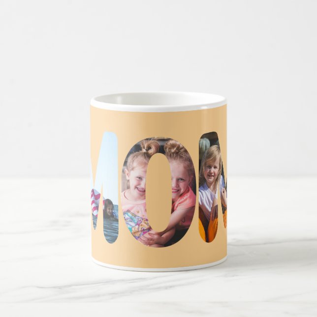 Caneca De Café Mãe Foto Personalizada Laranja 3 (Centro)