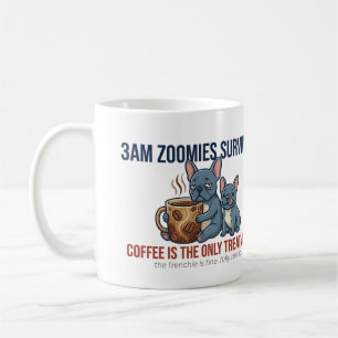 Caneca De Café Mãe Francesa Engraçada Sobrevivente do Zoomies às 