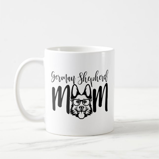 Caneca De Café Mãe German shepherd GSD ativada (Esquerda)