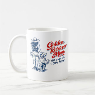 Caneca de Café Mãe Golden Retriever - Arte de Linh