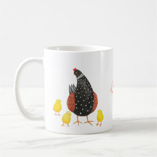 Caneca De Café Mãe Hen com três pintinhos de presente de dia de
