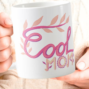 Caneca De Café Mãe Legal Rosa Letra à Mão Dia das Mães