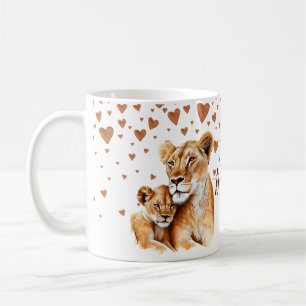 Caneca De Café Mãe Lion e seu dia de as mães bebê