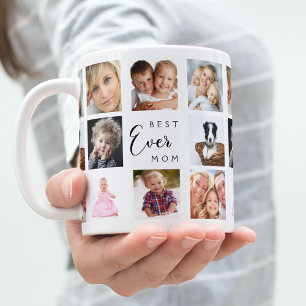 Caneca De Café Mãe mãe foto colagem branca preto
