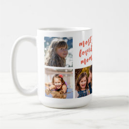 Caneca De Café Mãe mais amada na Mug Fotográfica 6 do Script Rosa