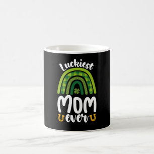 Caneca De Café Mãe Mais Sortuda do Mundo Família Dia de São Patrí