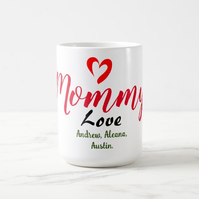 Caneca De Café mãe mamãe mães nomes de filhos personalizam (Centro)