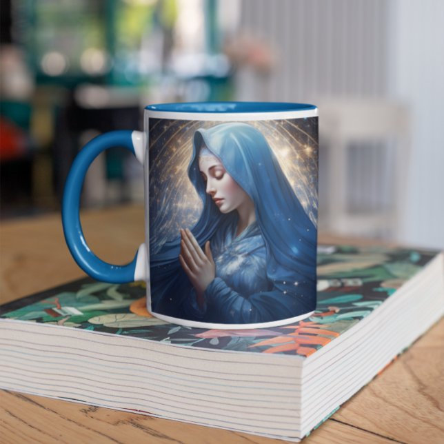 Caneca De Café Mãe Maria Bênção versão 4 (Mother Mary Blessing version 4 Coffee Mug)