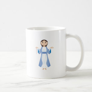 Caneca De Café Mãe Mary com rosário