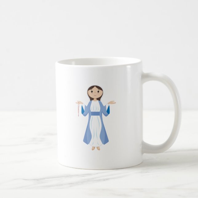 Caneca De Café Mãe Mary com rosário (Direita)