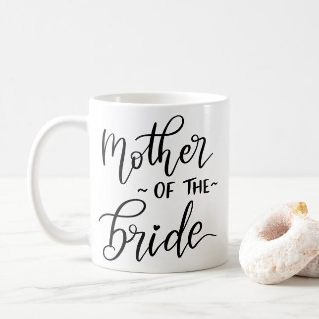 Caneca De Café Mãe Mínima Da Noiva | Typografia Wedding (Com Donut)