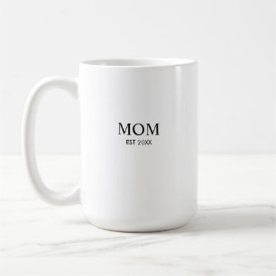 Caneca De Café Mãe Minimalista Personalizada Ano de Fundação