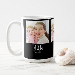 Caneca De Café Mãe Moderna Estabelecida Preta 3 Foto